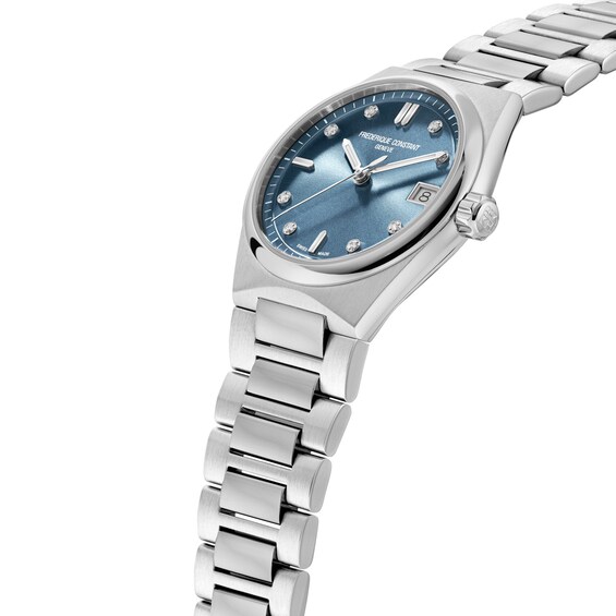 Ladies' Frederique Constant Highlife 1/20 CT. T.w. Diamond Analog Watch with Blue Dial (Model: Fc-240Lnd2Nh26B)