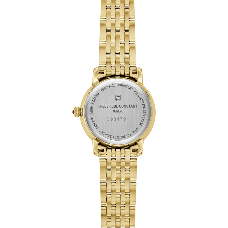 Main Image 3 of Ladies' Frederique Constant Slimline 1/20 CT. T.W. Diamond Watch with Mother-of-Pearl Dial (Model FC-220MPWD1S25B)