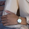 Thumbnail Image 4 of Ladies' Frederique Constant Slimline 1/20 CT. T.W. Diamond Watch with Mother-of-Pearl Dial (Model FC-220MPWD1S23B)