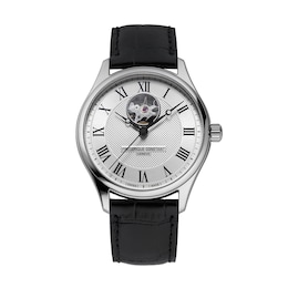 Men's Frederique Constant Classics Automatic Watch with Silver-Tone Dial and Black Leather Strap (Model: FC-310MC5B6)
