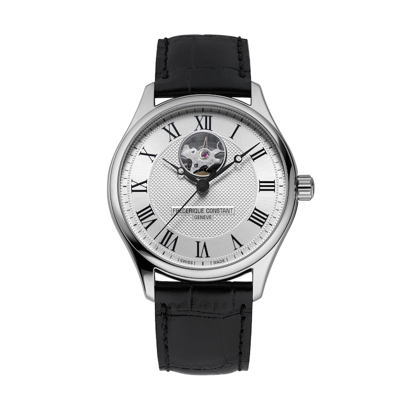 Main Image 1 of Men's Frederique Constant Classics Automatic Watch with Silver-Tone Dial and Black Leather Strap (Model: FC-310MC5B6)