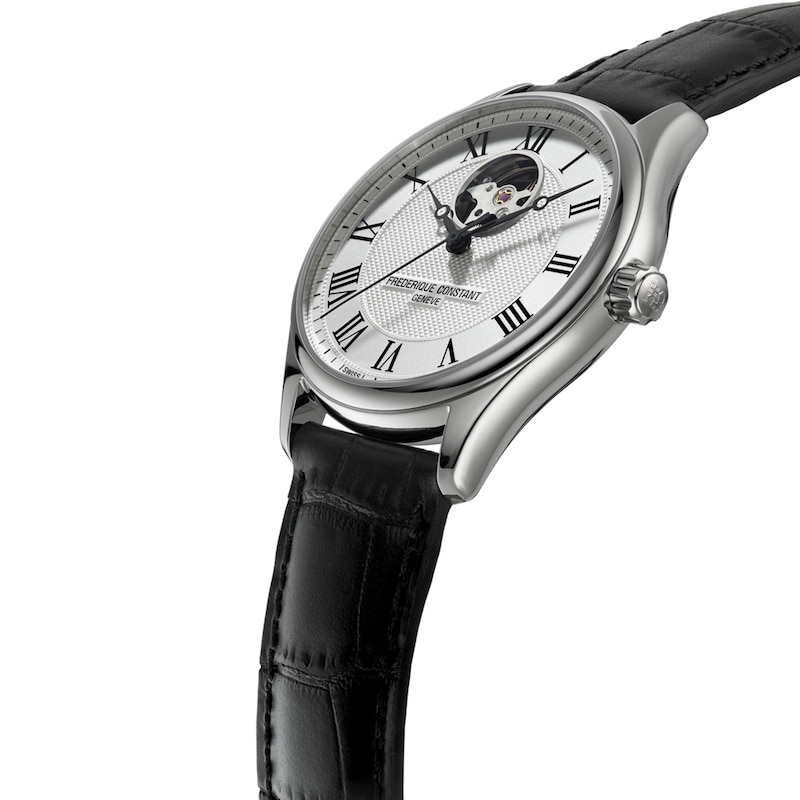 Main Image 2 of Men's Frederique Constant Classics Automatic Watch with Silver-Tone Dial and Black Leather Strap (Model: FC-310MC5B6)