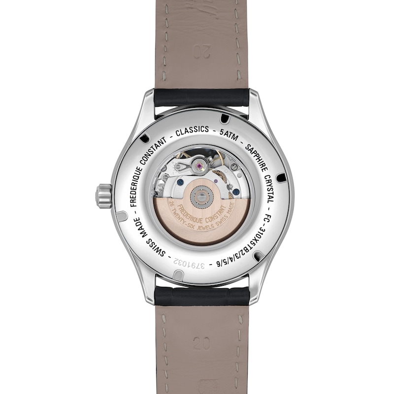 Main Image 3 of Men's Frederique Constant Classics Automatic Watch with Silver-Tone Dial and Black Leather Strap (Model: FC-310MC5B6)