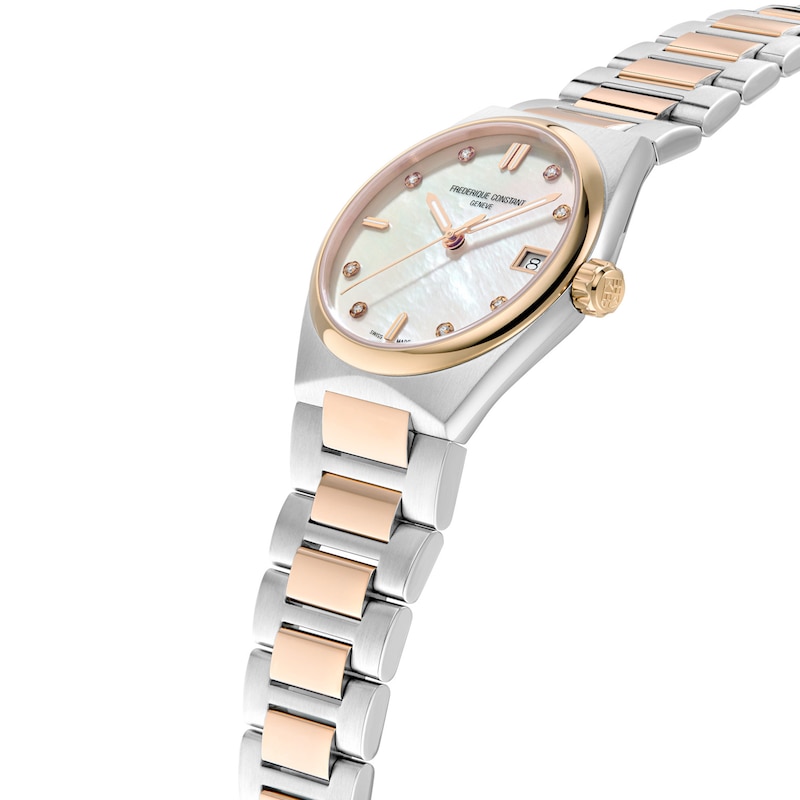 Main Image 2 of Ladies' Frederique Constant Highlife 1/20 CT. T.W. Diamond Watch with Mother-of-Pearl Dial (Model: FC-240MPWD2NH22B)