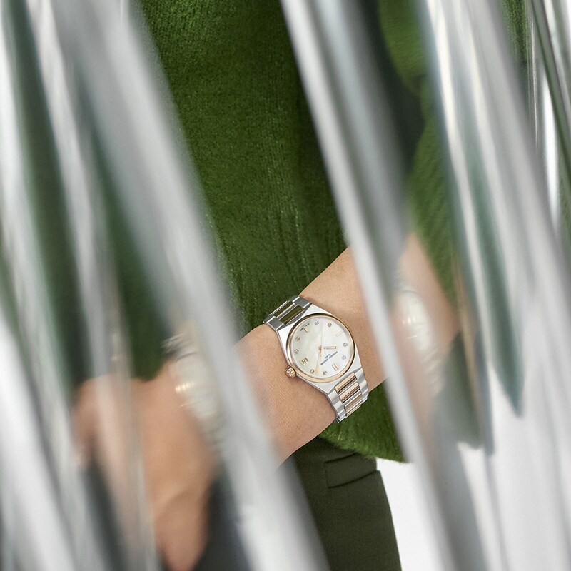 Main Image 4 of Ladies' Frederique Constant Highlife 1/20 CT. T.W. Diamond Watch with Mother-of-Pearl Dial (Model: FC-240MPWD2NH22B)