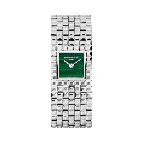 Ladies' Frederique Constant Carrée Manchette Analog Watch with Green Malachite Dial (Model: Fc-200Ma1Mc6B)
