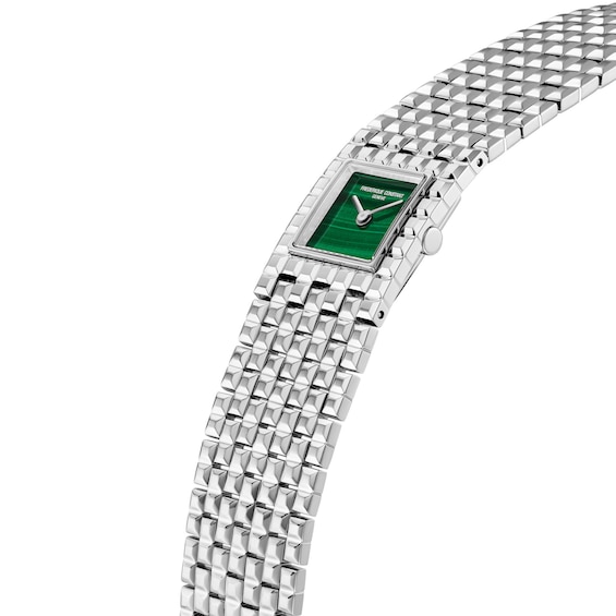 Ladies' Frederique Constant Carrée Manchette Analog Watch with Green Malachite Dial (Model: Fc-200Ma1Mc6B)