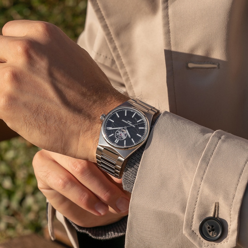 Main Image 4 of Men's Frederique Constant Highlife Heart Beat Automatic Watch with Black Dial and Dual Bands (Model: FC-310B4NH6B)