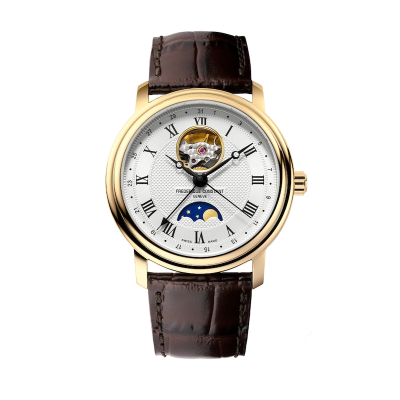 Main Image 1 of Men's Frederique Constant Classics Gold-Tone IP Automatic Watch with Silver-Tone Dial (Model: FC-335MC4P5)