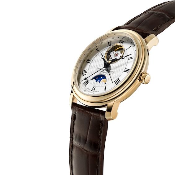 Men's Frederique Constant Classics Gold-Tone IP Automatic Watch with Silver-Tone Dial (Model: Fc-335Mc4P5)
