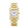 Thumbnail Image 1 of Ladies' Frederique Constant Carrée 3/8 CT. T.W. Diamond Gold-Tone IP Analog Watch with White Dial (Model: FC-200MCD25B)