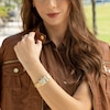 Thumbnail Image 5 of Ladies' Frederique Constant Carrée 3/8 CT. T.W. Diamond Gold-Tone IP Analog Watch with White Dial (Model: FC-200MCD25B)