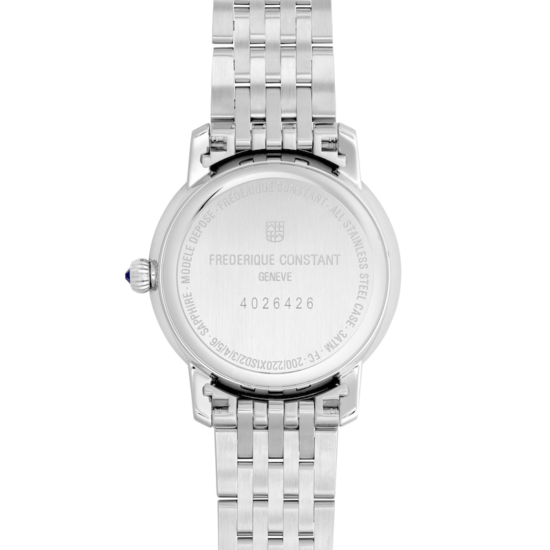 Main Image 3 of Ladies' Frederique Constant Classics Slimline 5/8 CT. T.W. Diamond Analog Watch with Pink Dial (Model: FC-220LPD1SD26B)