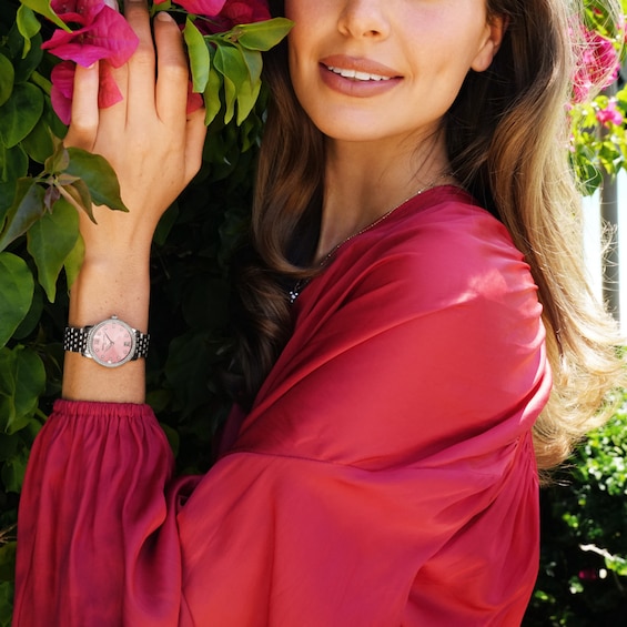 Ladies' Frederique Constant Classics Slimline 5/8 CT. T.w. Diamond Analog Watch with Pink Dial (Model: Fc-220Lpd1Sd26B)