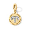 Thumbnail Image 1 of 1/15 CT. T.W. Certified Lab-Grown Diamond Pavé Aries Beaded Frame Necklace Charm in 10K Gold (F/VS2)