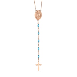 Our Lady of Guadalupe Birthstone Lariat Rosary Necklace (1 Stone)