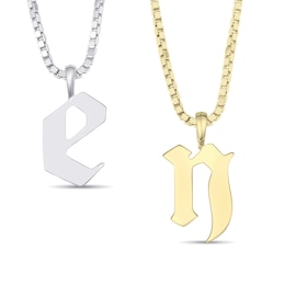 Gothic Initial Pendant (1 Initial) - 22”