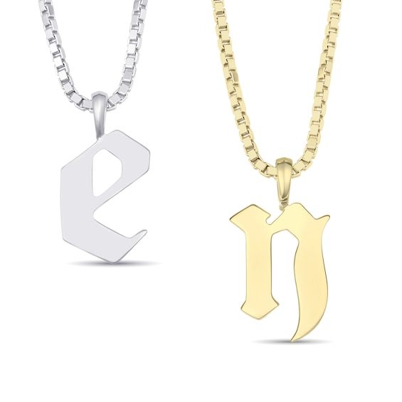 Gothic Initial Pendant (1 Initial) - 22”