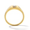 Thumbnail Image 3 of 1/4 CT. T.W. Radiant-Cut Lab-Grown Diamond Solitaire Signet Ring in Sterling Silver with 14K Gold Plate (F/VS2)