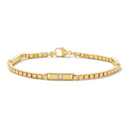 1/5 CT. T.W. Lab-Grown Diamond Station Bracelet in in Sterling Silver with 14K Gold Plate (F/VS2) - 8.25″