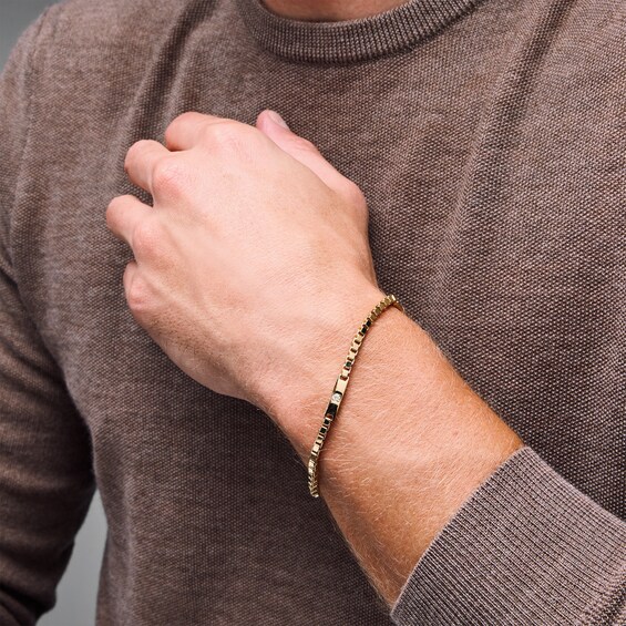 1/5 CT. T.w. Lab-Grown Diamond Station Bracelet in in Sterling Silver with 14K Gold Plate (F/Vs2) - 8.25″