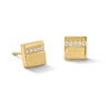 Thumbnail Image 1 of 1/10 CT. T.W. Lab-Grown Diamond Stripe Stud Earrings in Sterling Silver with 14K Gold Plate (F/VS2)