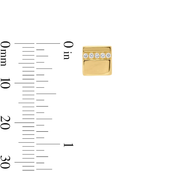 1/10 CT. T.w. Lab-Grown Diamond Stripe Stud Earrings in Sterling Silver with 14K Gold Plate (F/Vs2)