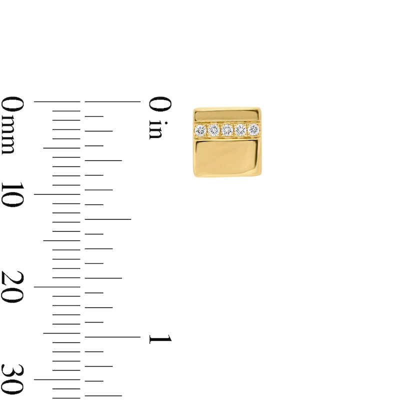 Main Image 3 of 1/10 CT. T.W. Lab-Grown Diamond Stripe Stud Earrings in Sterling Silver with 14K Gold Plate (F/VS2)