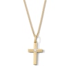 Thumbnail Image 1 of 1/15 CT. T.W. Lab-Grown Diamond Solitaire Cross Necklace in Sterling Silver with 14K Gold Plate (F/VS2) - 22″