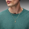 Thumbnail Image 2 of 1/15 CT. T.W. Lab-Grown Diamond Solitaire Cross Necklace in Sterling Silver with 14K Gold Plate (F/VS2) - 22″