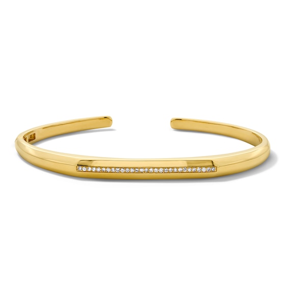1/5 CT. T.w. Lab-Grown Diamond Stripe Cuff Bracelet in Sterling Silver with 14K Gold Plate (F/Vs2) - 8.65″