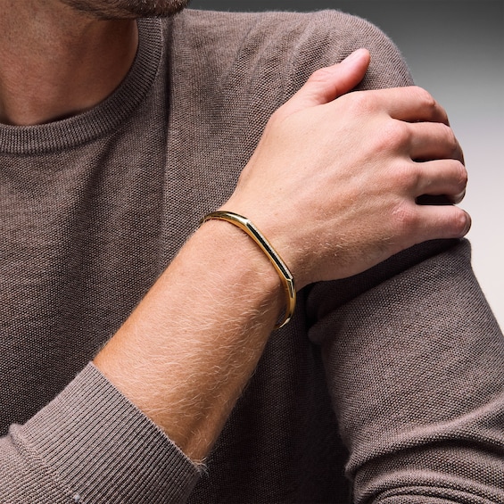 1/5 CT. T.w. Lab-Grown Diamond Stripe Cuff Bracelet in Sterling Silver with 14K Gold Plate (F/Vs2) - 8.65″