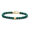 Thumbnail Image 1 of Malachite Bead and Lab-Grown Diamond Accent Bracelet in Sterling Silver with 14K Gold Plate - 8.25″