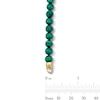 Thumbnail Image 3 of Malachite Bead and Lab-Grown Diamond Accent Bracelet in Sterling Silver with 14K Gold Plate - 8.25″