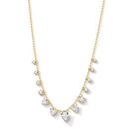 1-1/2 CT. T.W. Multi-Shape Lab-Grown Diamond Dangle Necklace in 10K Gold (F/VS2)