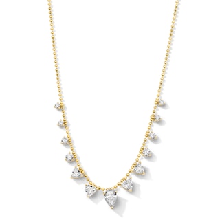 1-1/2 CT. T.W. Multi-Shape Lab-Grown Diamond Dangle Necklace in 10K Gold (F/VS2)