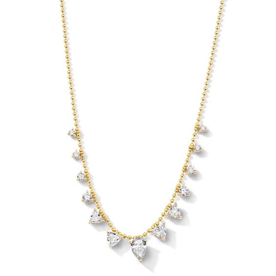 1-1/2 CT. T.w. Multi-Shape Lab-Grown Diamond Dangle Necklace in 10K Gold (F/Vs2)