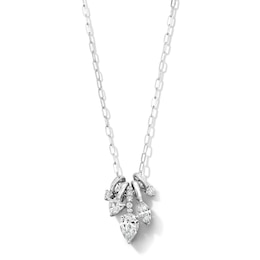 1 CT. T.W. Lab-Grown Diamond Scatter Dangles Necklace in 10K White Gold (F/VS2)