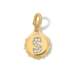 1/20 CT. T.W. Pavé Lab-Grown Diamond Initial “S” Star Frame Necklace Charm in 10K Gold (F/VS2)