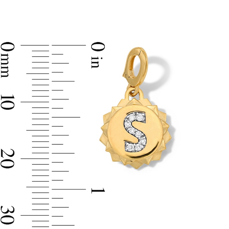 Main Image 3 of 1/20 CT. T.W. Pavé Lab-Grown Diamond Initial “S” Star Frame Necklace Charm in 10K Gold (F/VS2)