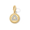 Thumbnail Image 1 of 1/15 CT. T.W. Lab-Grown Diamond Pavé Libra Beaded Frame Necklace Charm in 10K Gold (F/VS2)
