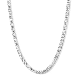 4.1mm Diamond-Cut Curb Chain Necklace in Sterling Silver - 20”