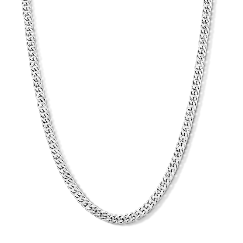 Main Image 1 of 4.1mm Diamond-Cut Curb Chain Necklace in Sterling Silver - 20”