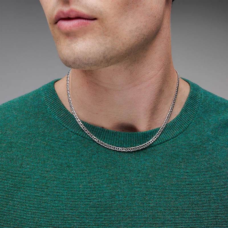 Main Image 2 of 4.1mm Diamond-Cut Curb Chain Necklace in Sterling Silver - 20”