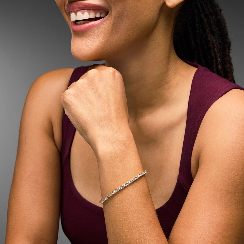 Main Image 2 of 6 CT. T.W. Lab-Grown Diamond Seamless-Look Tennis Bracelet in 10K Gold (F/VS2)