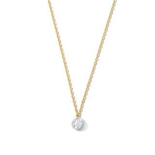 1/2 CT. T.W. Lab-Grown Diamond Drilled Solitaire Necklace in 10K Gold (F/VS2)