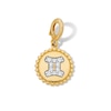 Thumbnail Image 1 of 1/10 CT. T.W. Certified Lab-Grown Diamond Pavé Gemini Beaded Frame Necklace Charm in 10K Gold (F/VS2)