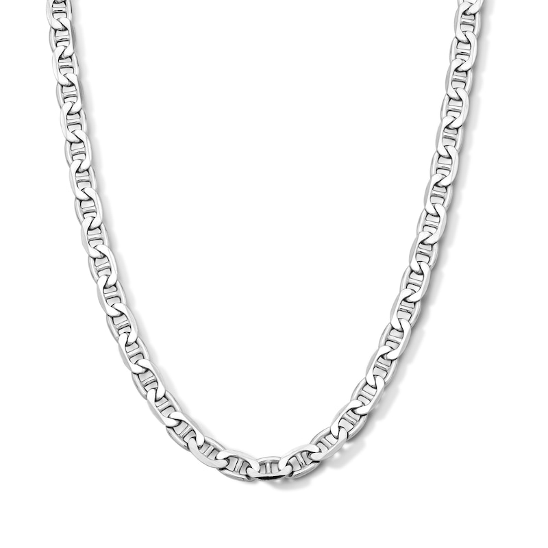Main Image 1 of 5.7mm Diamond-Cut Mariner Chain Necklace in Sterling Silver - 22”