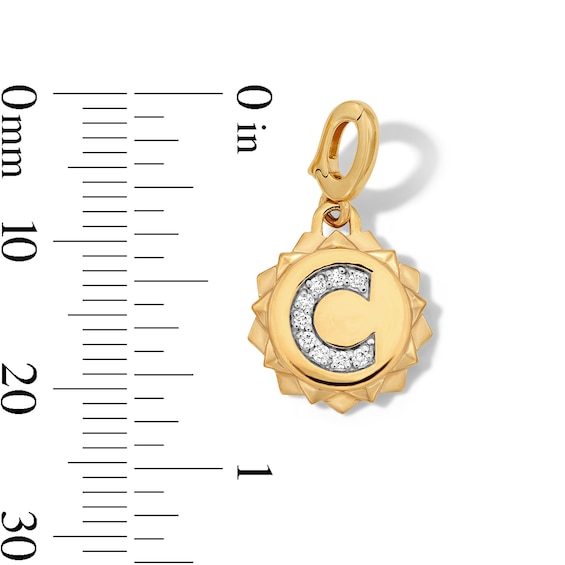 1/20 CT. T.w. Pavé Certified Lab-Grown Diamond Initial “C” Star Frame Necklace Charm in 10K Gold (F/Vs2)