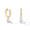 Thumbnail Image 1 of 1-1/5 CT. T.W. Lab-Grown Diamond Drilled Hoop Drop Earrings in 10K Gold (F/VS2)